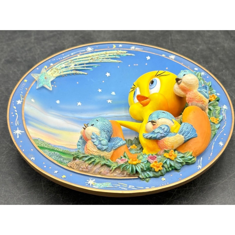 Vtg Bradford Exchange Looney Tunes Tweety Bird Wishing on a Star 3D Plate